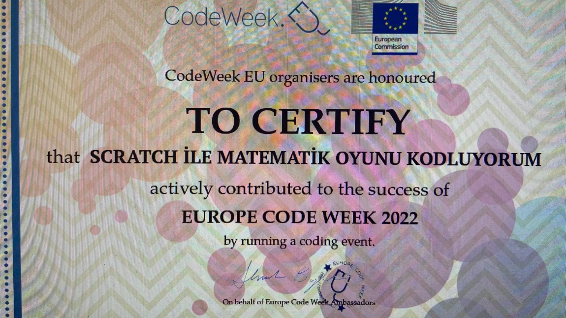 Avrupa kodlama haftasına okulumuz  bilişim bölümü öğrencileri Matematik oyunu kodlama etkinliği ile katıldı